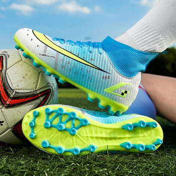 Нови 2021 футболни обувки с високи глезени Мъжки футболни обувки FG For Man Turf Futsal Soccer Cleats Тренировъчни обувки Маратонки за открит корт