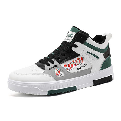 Мъжки обувки за скейтборд Високи маратонки Ежедневни спортни обувки Мъжки улични обувки Мъжки равни обувки Кожени обувки за ходене Chaussure Homme