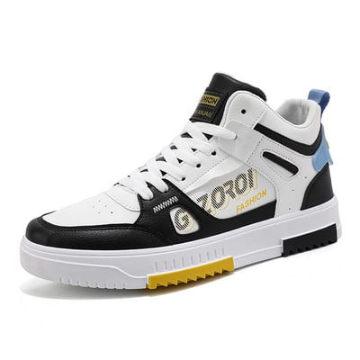 Мъжки обувки за скейтборд Високи маратонки Ежедневни спортни обувки Мъжки улични обувки Мъжки равни обувки Кожени обувки за ходене Chaussure Homme