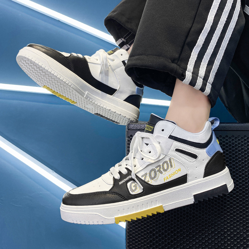 Мъжки обувки за скейтборд Високи маратонки Ежедневни спортни обувки Мъжки улични обувки Мъжки равни обувки Кожени обувки за ходене Chaussure Homme