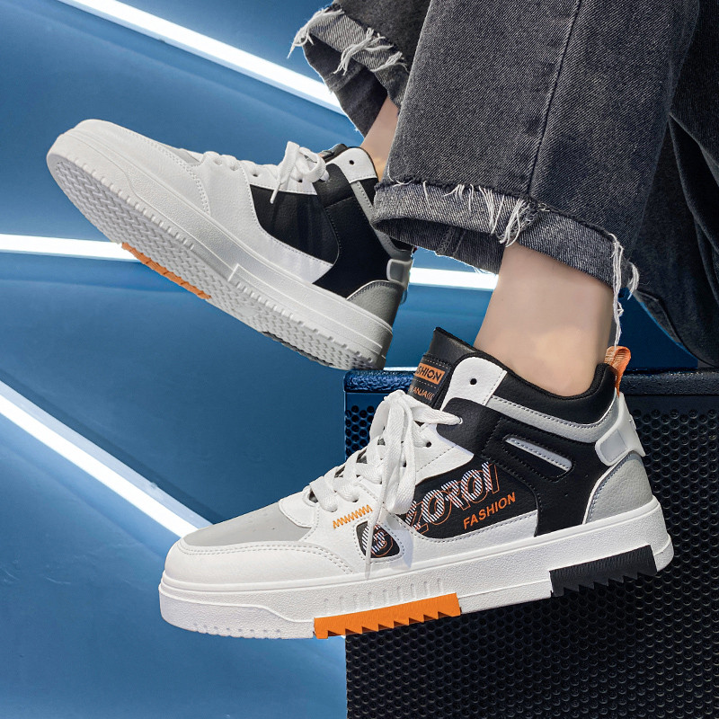 Мъжки обувки за скейтборд Високи маратонки Ежедневни спортни обувки Мъжки улични обувки Мъжки равни обувки Кожени обувки за ходене Chaussure Homme