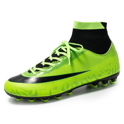 2022 Szabadtéri gyerek focicipő magas bokával férfi futballcipő futballkapcsok könnyű futsal cipők férfi zapatillas futbol