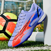 Új lila professzionális futballcipők női FG/TF Futsal terem futballcipő férfi edzőcipő kültéri fűkapcsok tornacipők