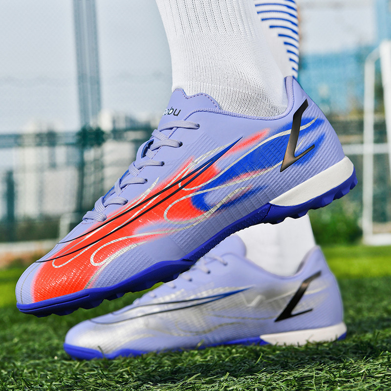 Új lila professzionális futballcipők női FG/TF Futsal terem futballcipő férfi edzőcipő kültéri fűkapcsok tornacipők