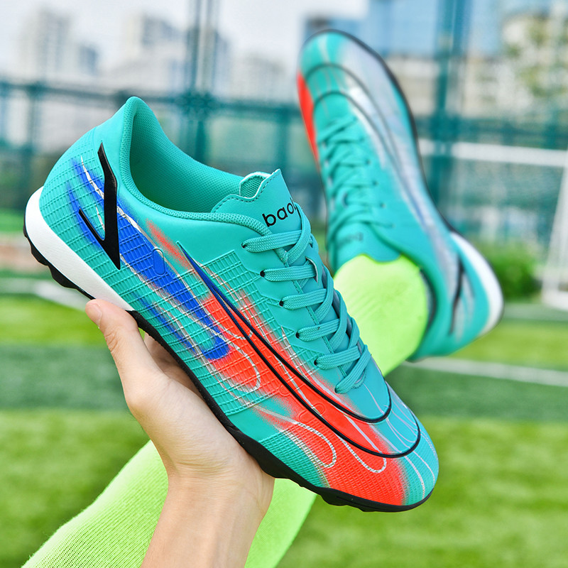 Új lila professzionális futballcipők női FG/TF Futsal terem futballcipő férfi edzőcipő kültéri fűkapcsok tornacipők