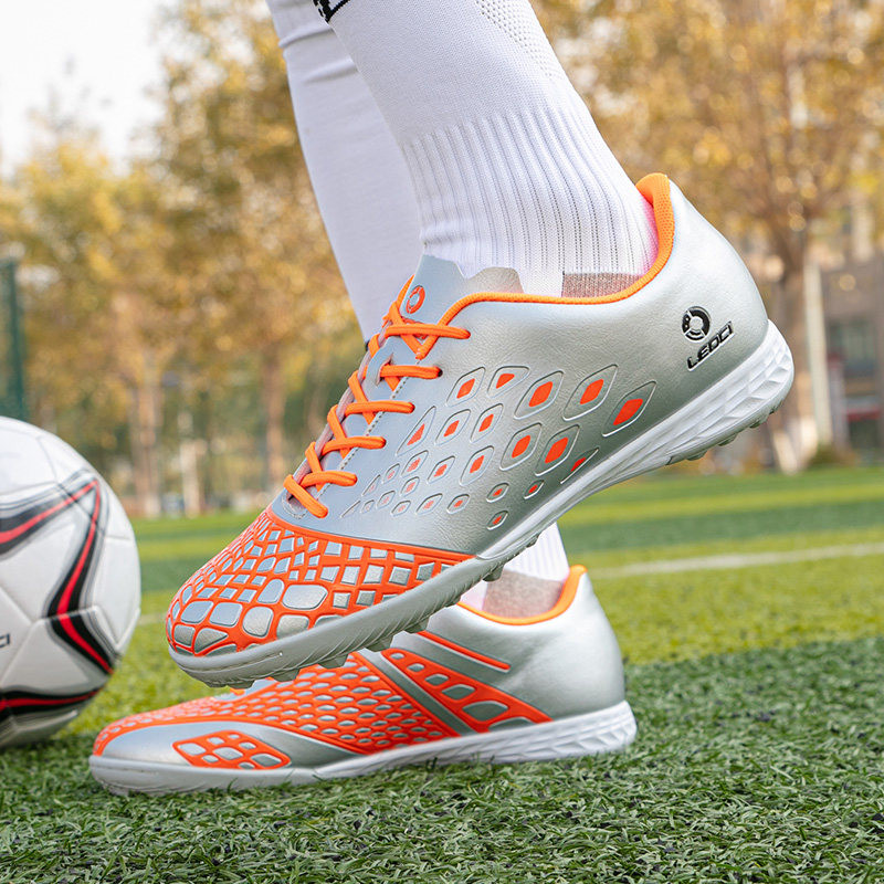 Új divat Outdoor Turf Fiú Focicipők Férfi Kék Gyerek Focicipők Férfi Csúszásgátló futball Futsal Cipők Chuteira Futebol
