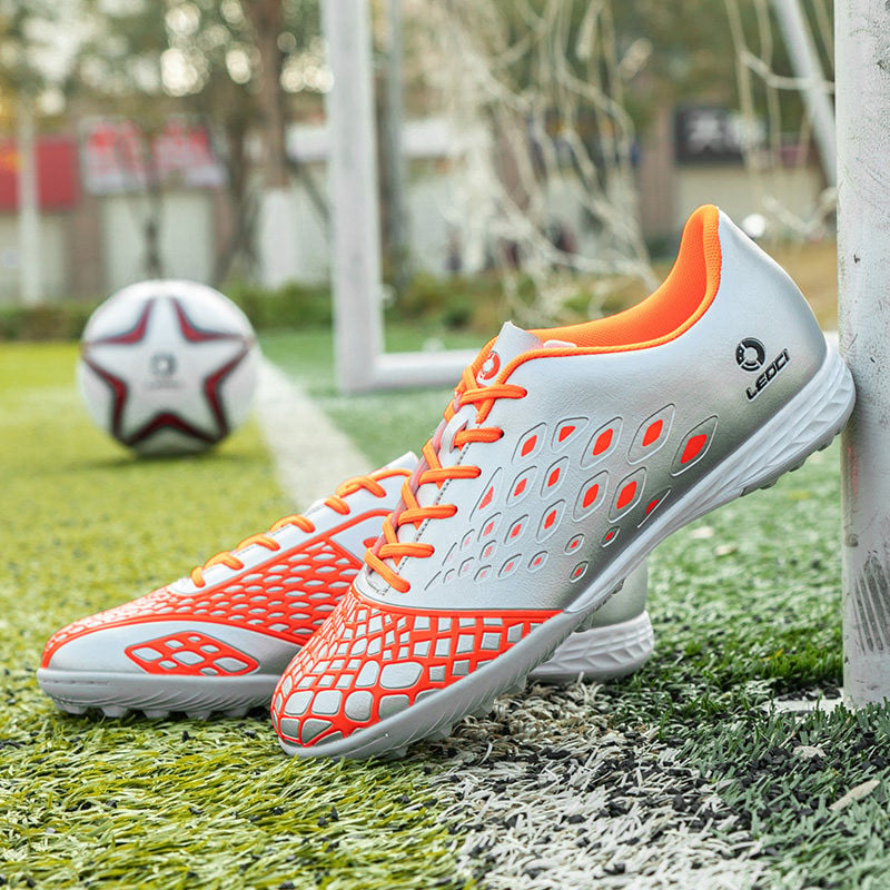 Új divat Outdoor Turf Fiú Focicipők Férfi Kék Gyerek Focicipők Férfi Csúszásgátló futball Futsal Cipők Chuteira Futebol