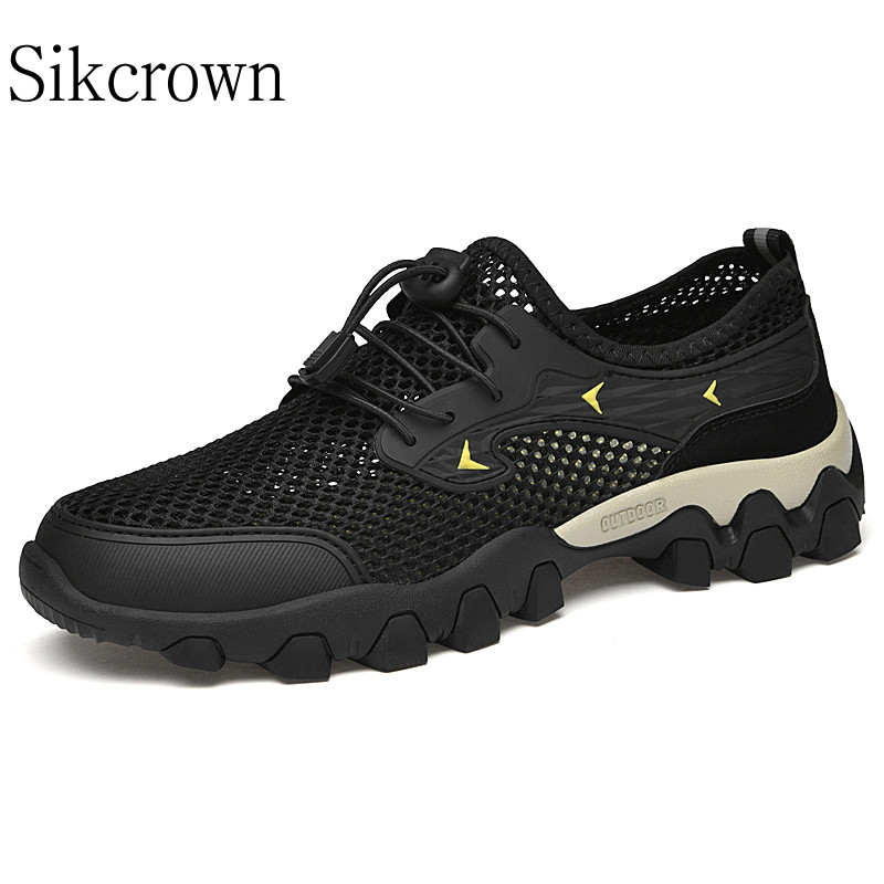 Ūdens pārgājienu apavi Jauni Vīriešu pārgājienu apavi Vasaras Elpojošs Tīkla Sports Ikdienišķas Mīkstas Sporta Apavi Liels Izmērs 46 Ērti Ārā