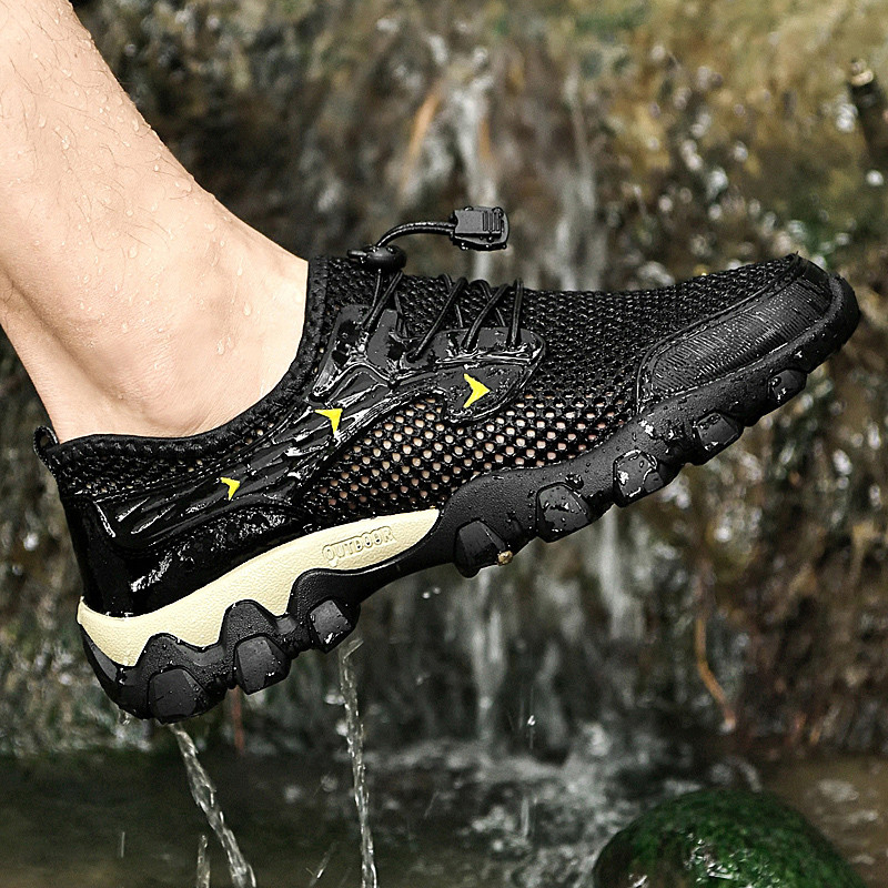 Ūdens pārgājienu apavi Jauni Vīriešu pārgājienu apavi Vasaras Elpojošs Tīkla Sports Ikdienišķas Mīkstas Sporta Apavi Liels Izmērs 46 Ērti Ārā