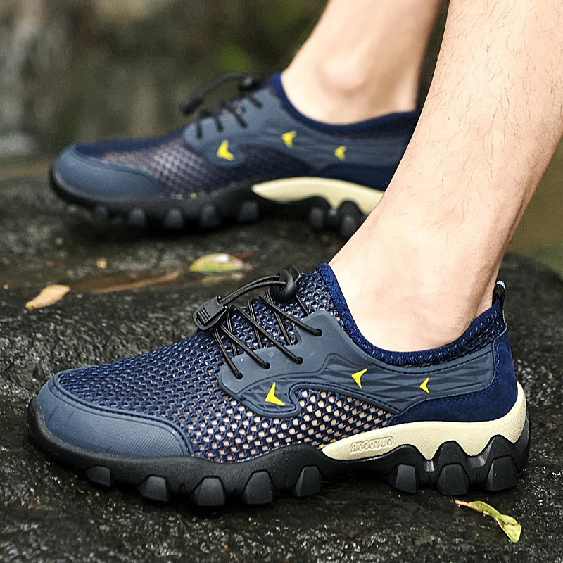 Ūdens pārgājienu apavi Jauni Vīriešu pārgājienu apavi Vasaras Elpojošs Tīkla Sports Ikdienišķas Mīkstas Sporta Apavi Liels Izmērs 46 Ērti Ārā