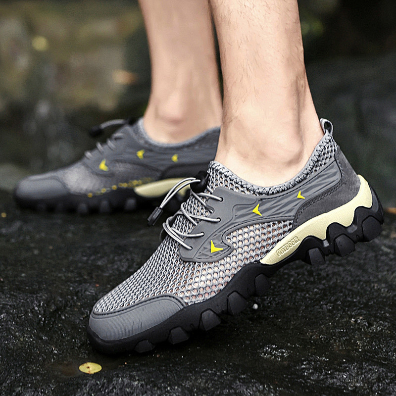 Ūdens pārgājienu apavi Jauni Vīriešu pārgājienu apavi Vasaras Elpojošs Tīkla Sports Ikdienišķas Mīkstas Sporta Apavi Liels Izmērs 46 Ērti Ārā