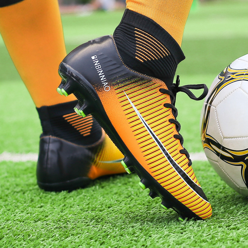 Turf Black Vyriški Futbolo Batai Vaikiški Apkabos Treniruotės Futbolo Batai Aukštakulniai Sportiniai Sneakers Dydis 35-45 Zapatos