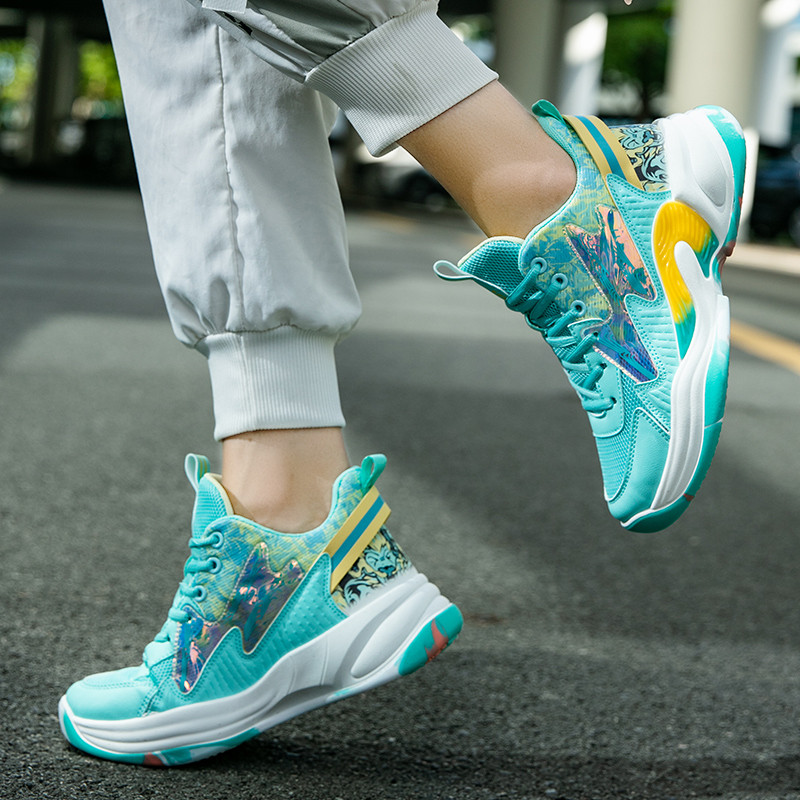 33~44. Szülő-gyerek kosárlabdacipők női fűzős tornacipők férfi kosárlabdacipők légáteresztő Trend férfi tornacipők sétacipők