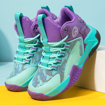 Горещи разпродажби Баскетболни обувки за деца Противохлъзгащи се Амортисьори Момчета Момичета Маратонки Високи маратонки Дишащи
