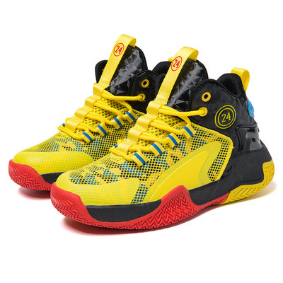 Karstā izpārdošana Basketbola apavi bērniem Pretslīdēšanas triecienu absorbējoši zēniem Meiteņu kedas skriešanas apavi ar augstu augšdaļu elpojoši