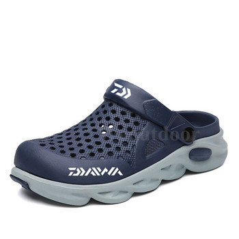 Daiwa Летни мъжки външни чехли Ежедневни неплъзгащи се дишащи плажни сандали Бързосъхнещи леки издълбани риболовни обувки