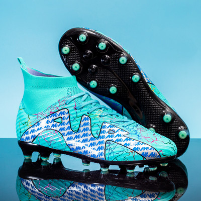 ZHENZU 30-45-ös méret kültéri férfi fiú focicipő TF/FG futballcipő magas bokával gyerek kapcsok edző sportcipők