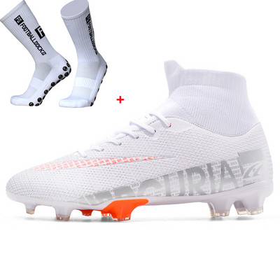 ZHENZU 30-45-ös méret kültéri férfi fiú focicipő TF/FG futballcipő magas bokával gyerek kapcsok edző sportcipők