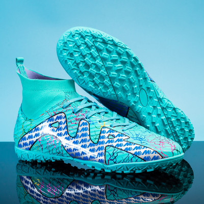 ZHENZU 30-45-ös méret kültéri férfi fiú focicipő TF/FG futballcipő magas bokával gyerek kapcsok edző sportcipők