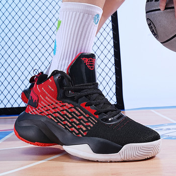 Висококачествени удобни дишащи мъжки баскетболни обувки Модни противоплъзгащи гумени подметки Мъжки маратонки Пролетни мъжки спортни обувки