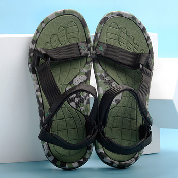 Мъжки сандали Летни удобни плоски платнени + EVA плажни модни чехли