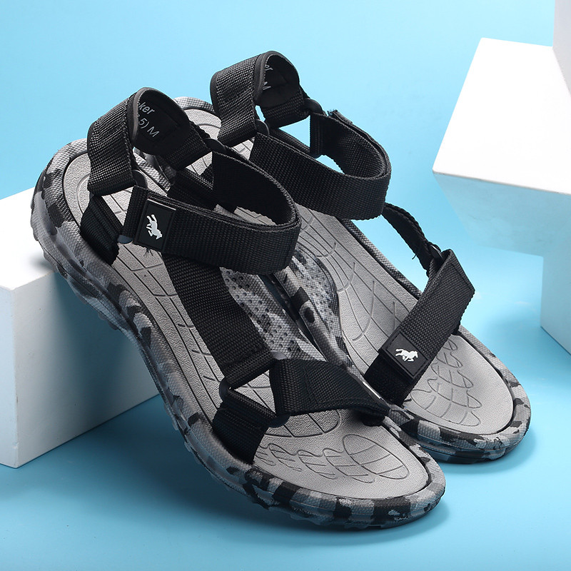 Férfi szandál nyári kényelmes lapos vászon+EVA Beach Fashion papucs