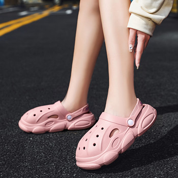 Сабо Улични за мъже Плажни сандали за открито Чехли Унисекс Ежедневни обувки за двойка Бързосъхнещи розови глинени обувки за жени Платформа