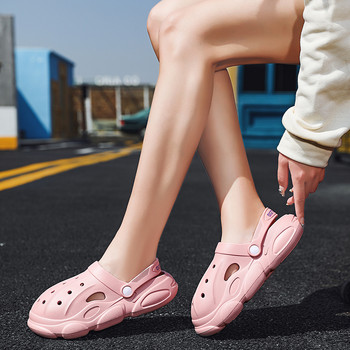 Сабо Улични за мъже Плажни сандали за открито Чехли Унисекс Ежедневни обувки за двойка Бързосъхнещи розови глинени обувки за жени Платформа