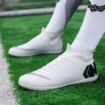 ZHENZU Ανδρικά παπούτσια ποδοσφαίρου για αγόρια Λευκά μαύρα παπούτσια ποδοσφαίρου Ψηλά στον αστράγαλο Παιδικά σίτες Προπόνηση Αθλητικά Αθλητικά Αθλητικά Παπούτσια Μέγεθος Eu 35-44