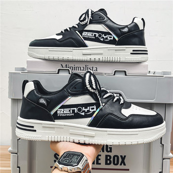 Κορυφαία ανδρικά καθημερινά παπούτσια μόδας Πολυτελής σχεδιαστής Μαύρα αθλητικά παπούτσια για σκέιτμπορντ για εξωτερικούς χώρους Ανδρικά λευκά αθλητικά αθλητικά παπούτσια σε πιατέλα