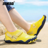 JIEMIAO Férfi és Női Strand Aqua Cipők Gyorsan Száraz Gyerek Vízi Cipők Mezítláb Upstream túrázás Szülő-Gyermek gázolócipők