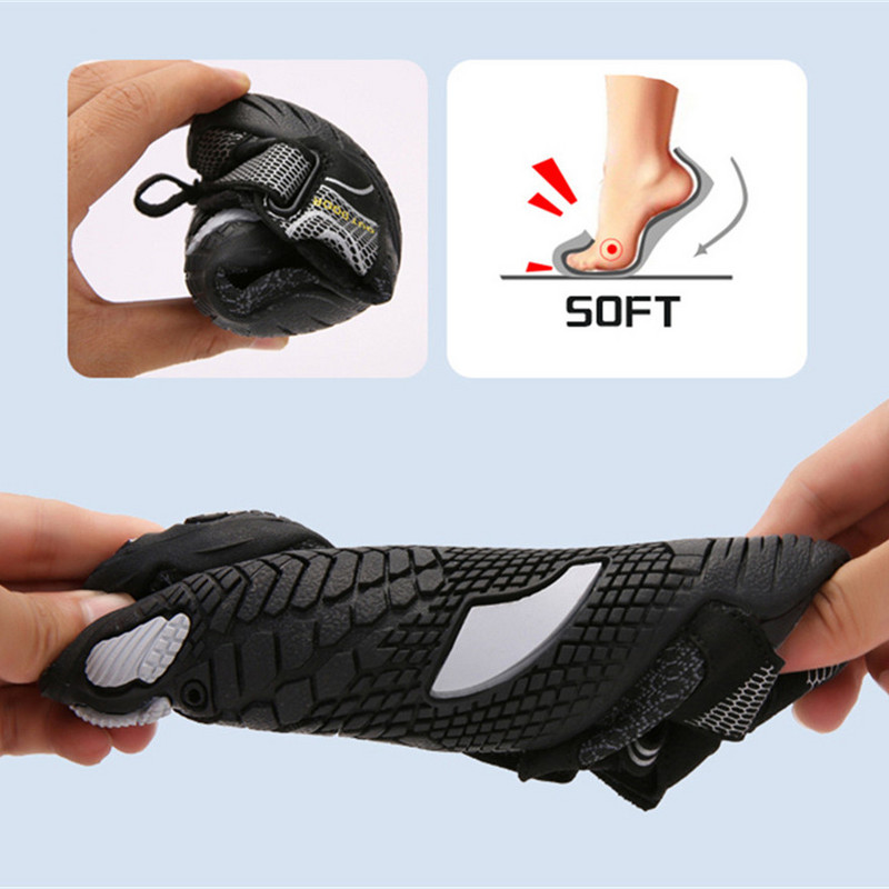 JIEMIAO Férfi és Női Strand Aqua Cipők Gyorsan Száraz Gyerek Vízi Cipők Mezítláb Upstream túrázás Szülő-Gyermek gázolócipők