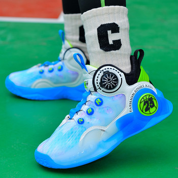 Нови маркови баскетболни обувки за деца Дишащи и удобни детски спортни обувки Модни баскетболни обувки за момчета на открито