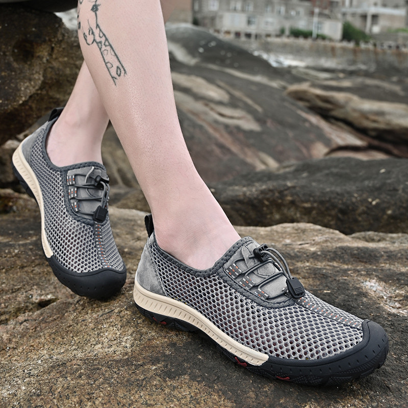 Crne mrežaste prozračne muške cipele za planinarenje Veličina 47 48 Ljetne sandale za planinarenje na otvorenom Muške tenisice Cipele za vodu Sportske cipele za hodanje