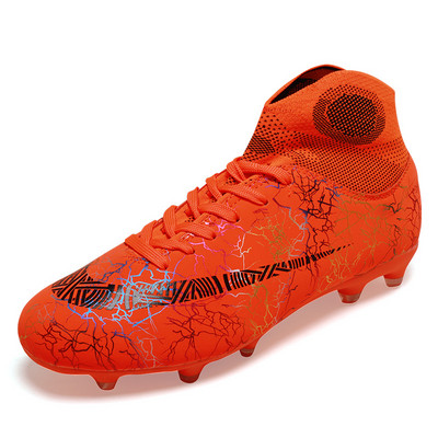 Meeste Jalgpallisaapad Kõrge pahkluu Jalgpallijalats Naiste Pehme Groud Mees Laste Jalgpallijalatsid Botas De Futbol Sokid Klambrid Treening