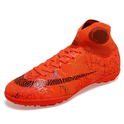 Meeste Jalgpallisaapad Kõrge pahkluu Jalgpallijalats Naiste Pehme Groud Mees Laste Jalgpallijalatsid Botas De Futbol Sokid Klambrid Treening