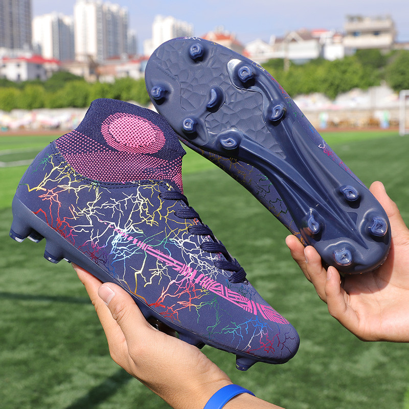 Meeste Jalgpallisaapad Kõrge pahkluu Jalgpallijalats Naiste Pehme Groud Mees Laste Jalgpallijalatsid Botas De Futbol Sokid Klambrid Treening
