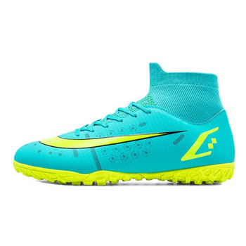 Нови професионални мъжки футболни обувки Високи футболни маратонки FG/TF Леки противоплъзгащи се детски спортни обувки за тревна трева