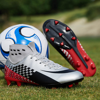 Εξαιρετικά ελαφριά ανδρικά ψηλά παπούτσια ποδοσφαίρου FG Ποδοσφαιρικά παπούτσια που αναπνέουν με σφιγκτήρες στον αστράγαλο Ανδρικά αθλητικά αθλητικά πάνινα παπούτσια 40-45 για προπόνηση με γρασίδι