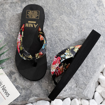 Дамски летни модни EVA чехли Бохемска сатенена панделка Дамски джапанки 2023 Бронзиращи плажни прости дамски обувки за свободното време
