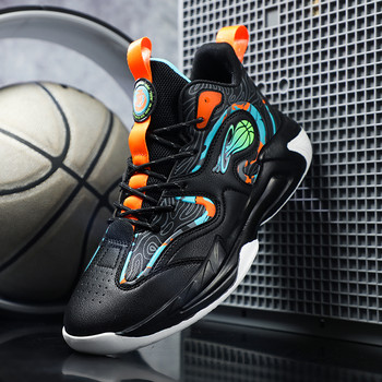 Професионални мъжки баскетболни обувки Гумена подметка Неплъзгащи се спортни обувки Мъжки маратонки Противоплъзгащи се Високи дишащи баскетболни обувки