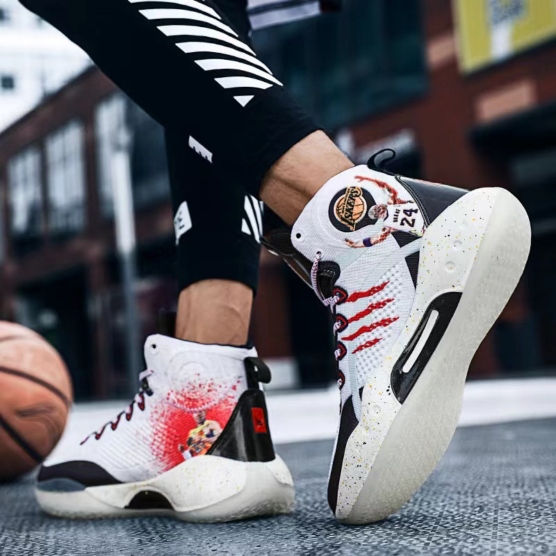 Magas felső, uniszex kosárlabdacsizma, üreges felső, légáteresztő kosárcipő ultrakönnyű fűzős, stabil tartó Tenis Masculino