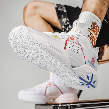 BOANXIL Гумена подметка Противоплъзгащи се баскетболни обувки Моден дизайн Личност Спортни обувки за бягане Практически тренировъчни мъжки обувки
