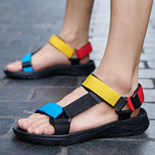 Vasaros prekės ženklo „Sandale“ vyriškos šlepetės Madingos poros Batai Kulkšnies dirželiai Patogūs lauko paplūdimio sandalai Vyriški dideli 46 dydžio sandalai