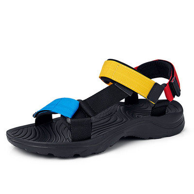 Vasaros prekės ženklo „Sandale“ vyriškos šlepetės Madingos poros Batai Kulkšnies dirželiai Patogūs lauko paplūdimio sandalai Vyriški dideli 46 dydžio sandalai