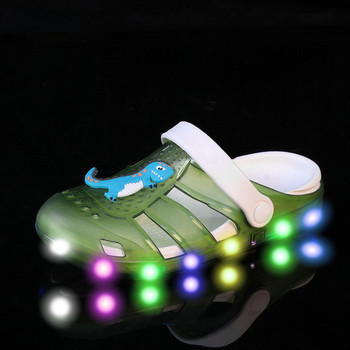 Нов стил Момчета Момичета Спортни плажни сандали Детски маркови модни маратонки Летни детски обувки със светли LED дупки Сандали 16 цвята