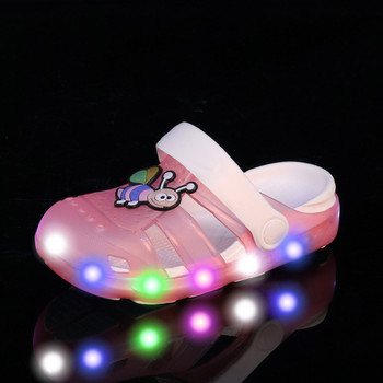 Нов стил Момчета Момичета Спортни плажни сандали Детски маркови модни маратонки Летни детски обувки със светли LED дупки Сандали 16 цвята