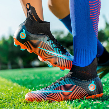 Маркови модни чорапи Футболни обувки Мъжки Дамски дълги шипове Професионални футболни маратонки Мъжки дишащи футзални бутли botas futbol