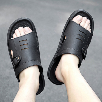 Мъжки италиански луксозни чехли 2022 Марка Дебела подметка Мека удобна висококачествена кафява мъжка ежедневна плажна сандалия Slides Slipper