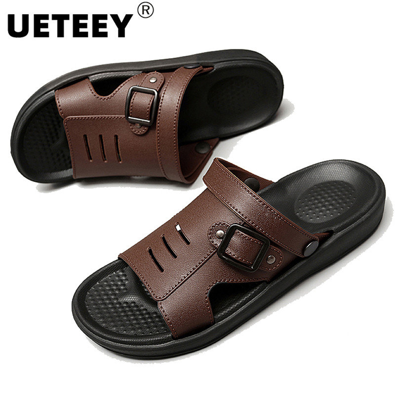 Vīriešu itāļu luksusa čības 2022. gada zīmola bieza zole, mīksta, ērta augstas kvalitātes brūna vīriešu ikdienas pludmales sandalijas čības